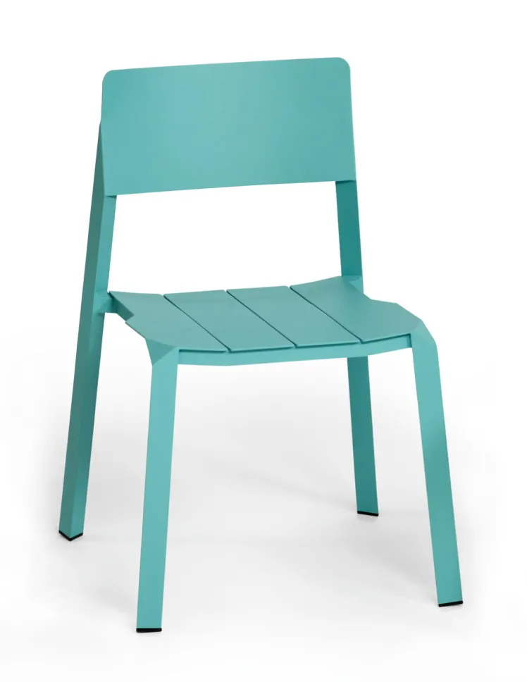 Gartenstuhl Weish�upl FLOW Dining-Stuhl Aluminiumstuhl pastellblau 2 St�ck